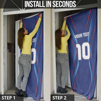 Custom Haiti National Football Door Cover Sporty Style - Wonder Print Shop