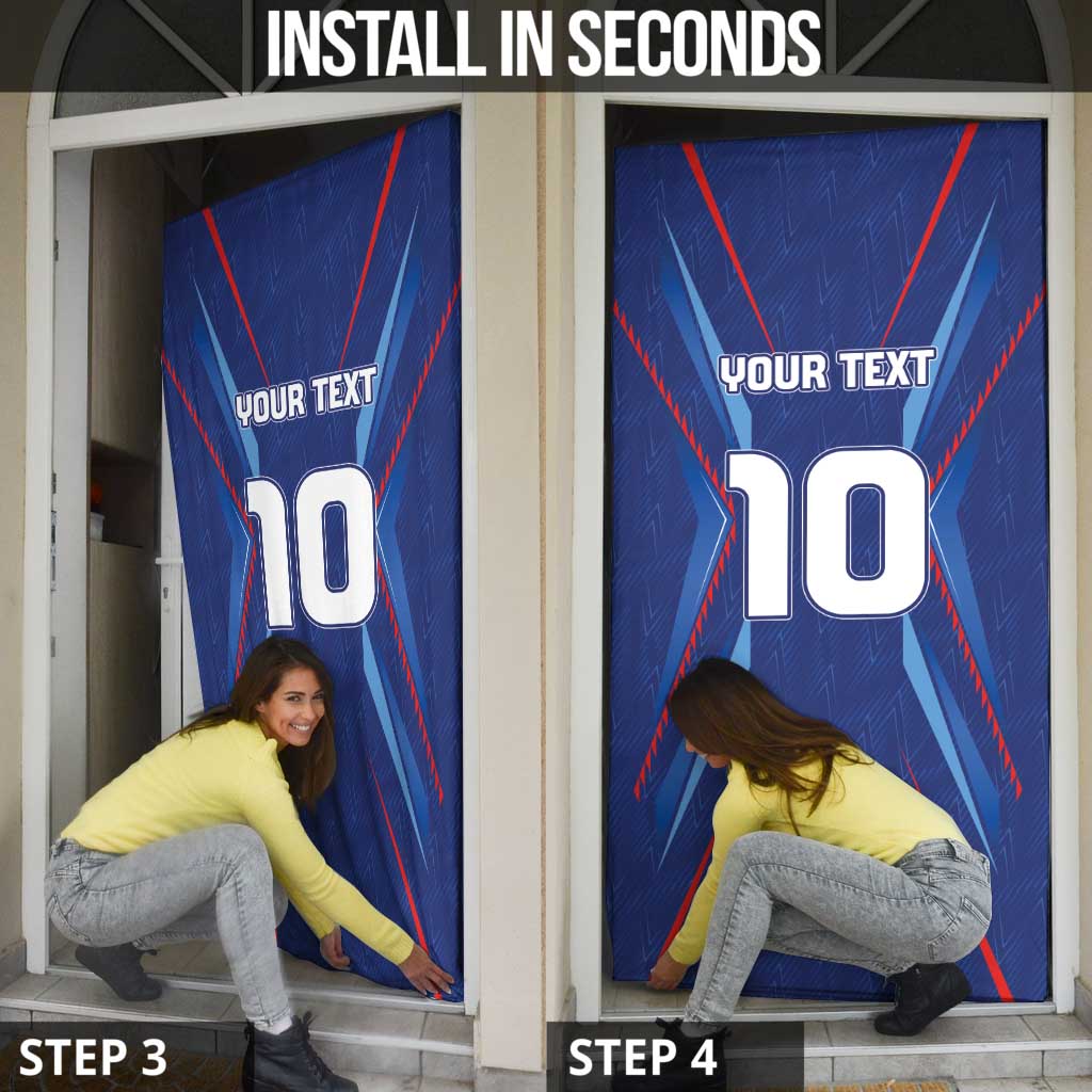 Custom Haiti National Football Door Cover Sporty Style - Wonder Print Shop