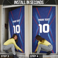 Custom Haiti National Football Door Cover Sporty Style - Wonder Print Shop