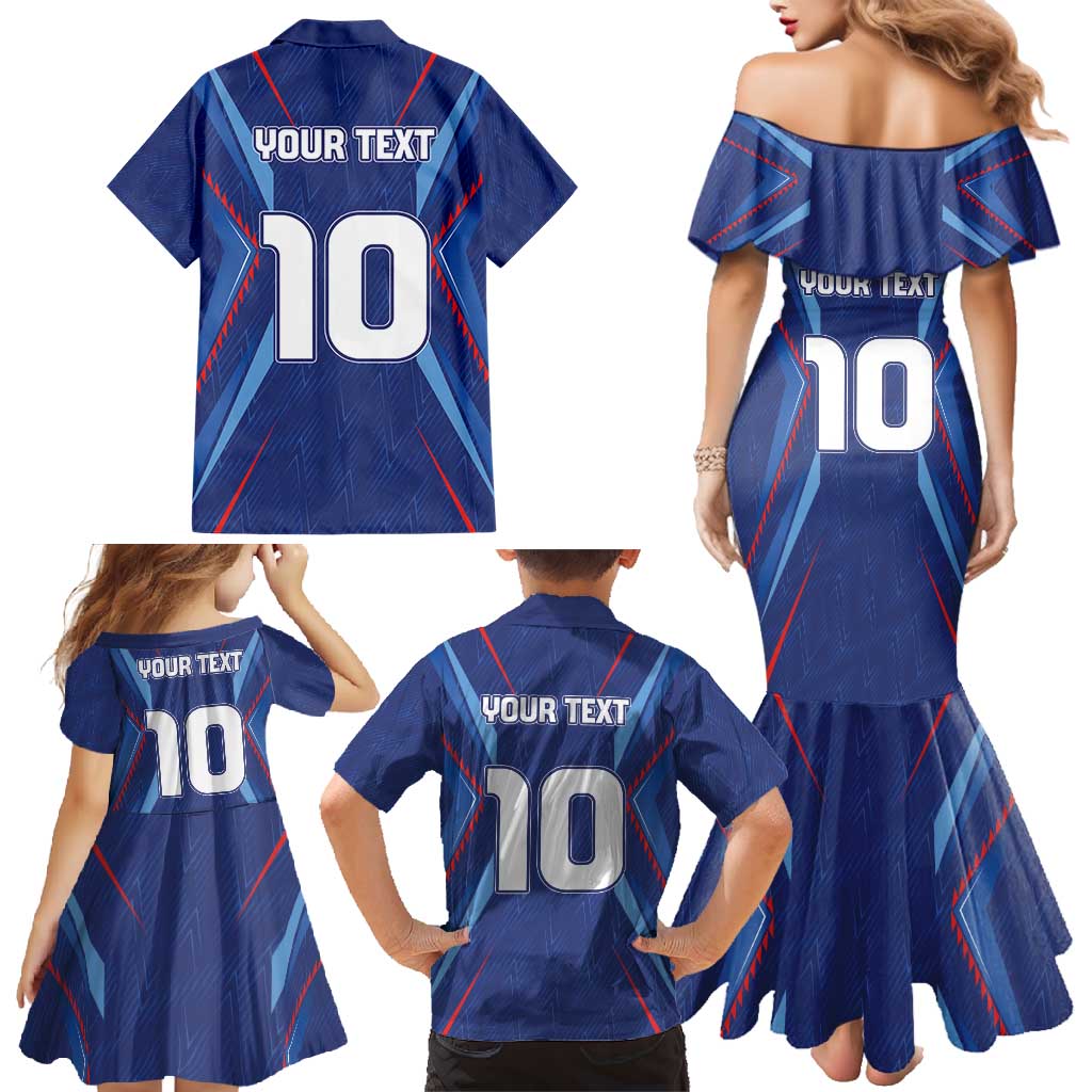 Custom Haiti National Football Family Matching Mermaid Dress and Hawaiian Shirt Sporty Style - Wonder Print Shop