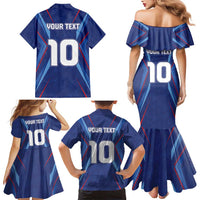 Custom Haiti National Football Family Matching Mermaid Dress and Hawaiian Shirt Sporty Style - Wonder Print Shop