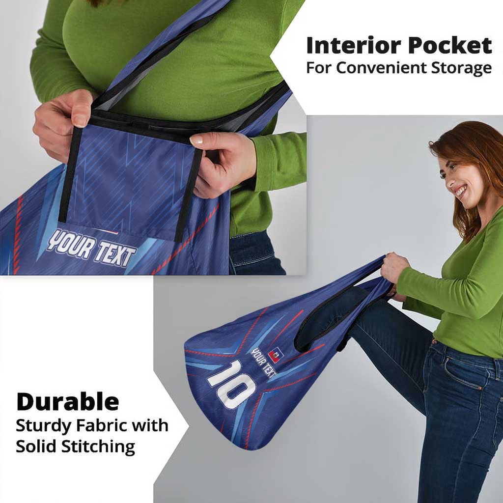 Custom Haiti National Football Grocery Bag Sporty Style - Wonder Print Shop