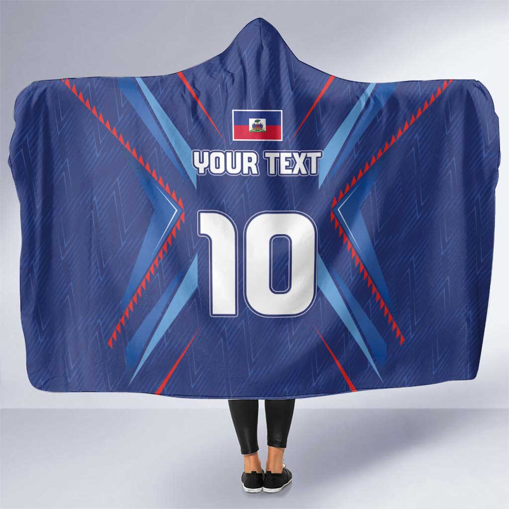 Custom Haiti National Football Hooded Blanket Sporty Style - Wonder Print Shop