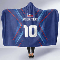 Custom Haiti National Football Hooded Blanket Sporty Style - Wonder Print Shop