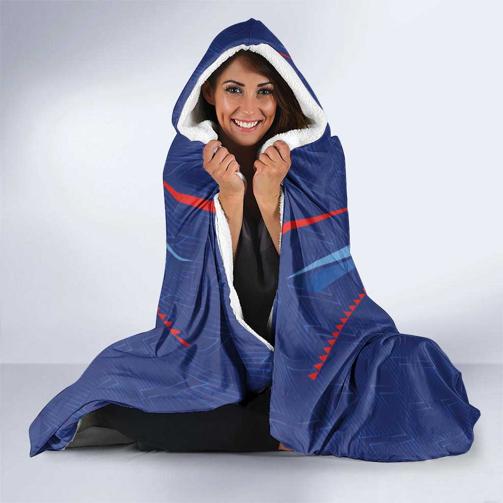 Custom Haiti National Football Hooded Blanket Sporty Style - Wonder Print Shop