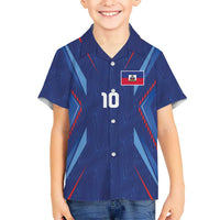Custom Haiti National Football Kid Hawaiian Shirt Sporty Style - Wonder Print Shop