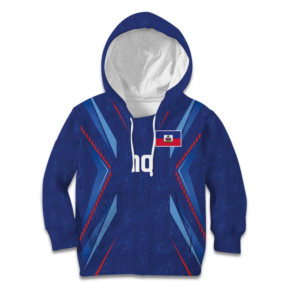 Custom Haiti National Football Kid Hoodie Sporty Style - Wonder Print Shop