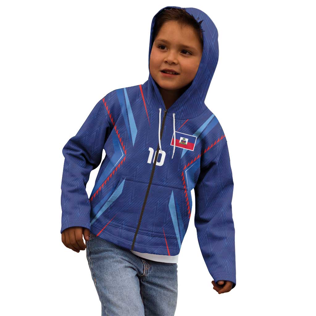 Custom Haiti National Football Kid Hoodie Sporty Style - Wonder Print Shop
