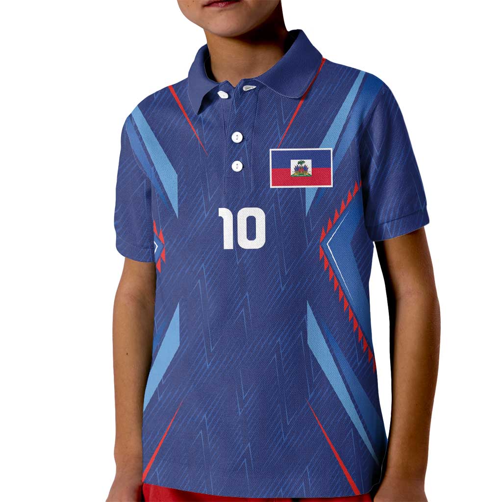Custom Haiti National Football Kid Polo Shirt Sporty Style - Wonder Print Shop