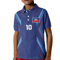 Custom Haiti National Football Kid Polo Shirt Sporty Style - Wonder Print Shop