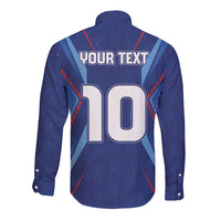 Custom Haiti National Football Long Sleeve Button Shirt Sporty Style - Wonder Print Shop