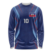 Custom Haiti National Football Long Sleeve Shirt Sporty Style - Wonder Print Shop