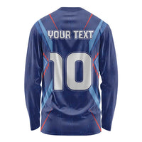 Custom Haiti National Football Long Sleeve Shirt Sporty Style - Wonder Print Shop