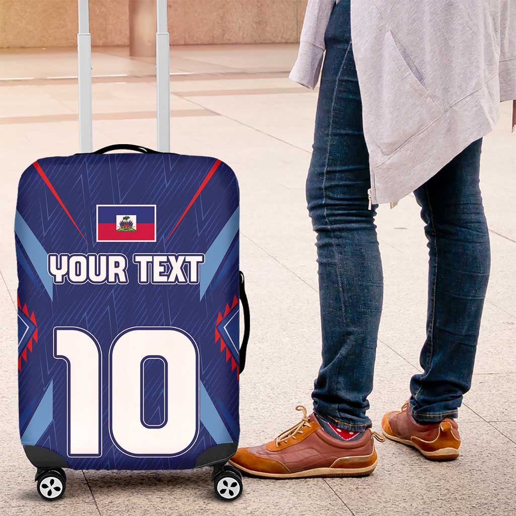 Custom Haiti National Football Luggage Cover Sporty Style - Wonder Print Shop