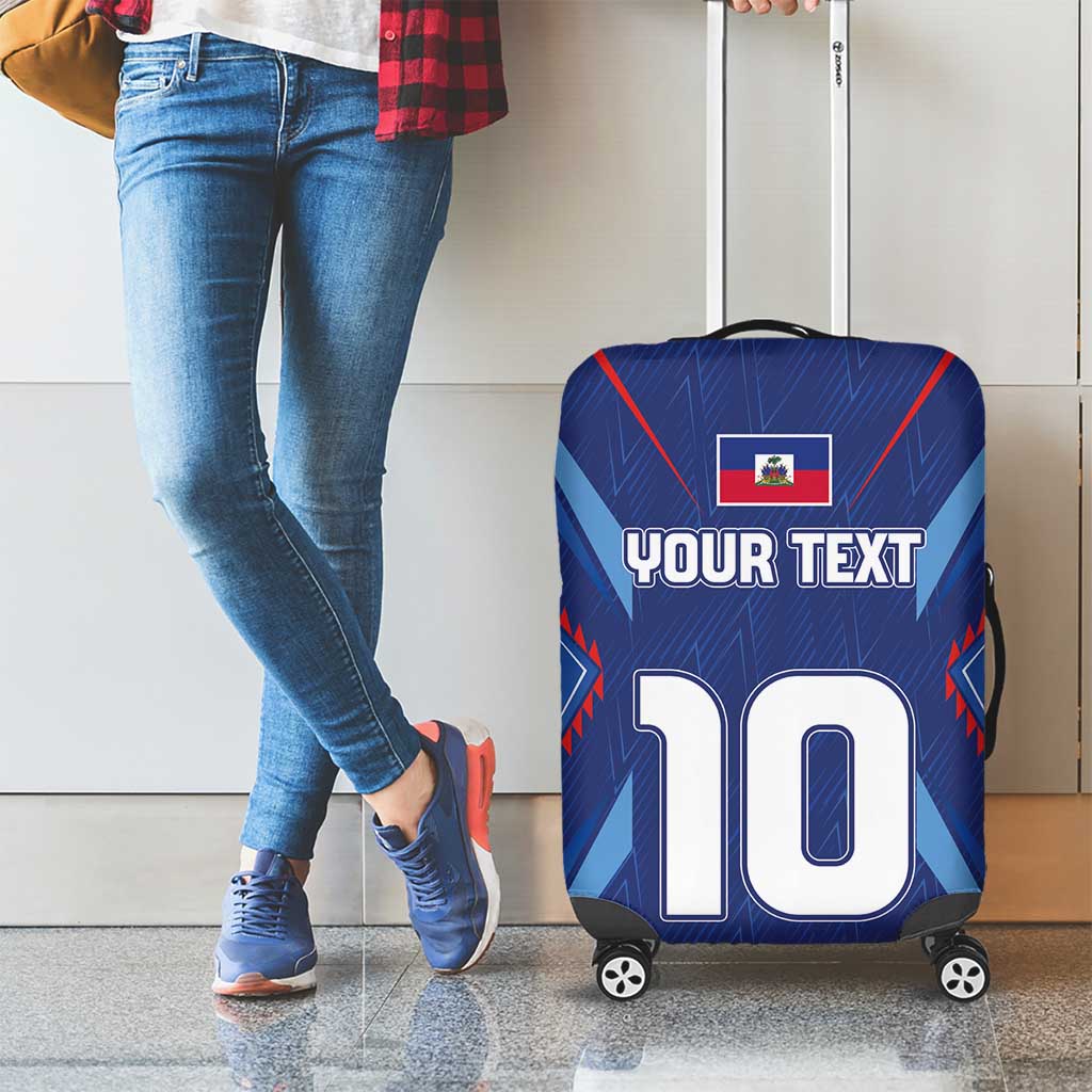 Custom Haiti National Football Luggage Cover Sporty Style - Wonder Print Shop