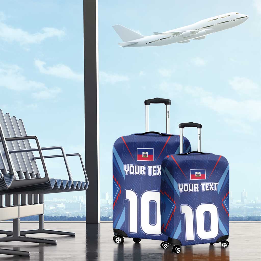 Custom Haiti National Football Luggage Cover Sporty Style - Wonder Print Shop