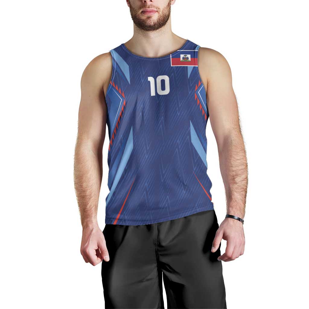 Custom Haiti National Football Men Tank Top Sporty Style - Wonder Print Shop