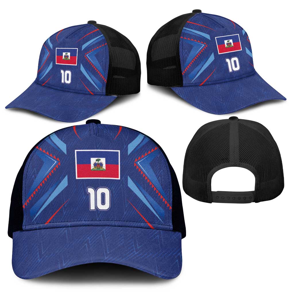 Custom Haiti National Football Mesh Trucker Cap Sporty Style - Wonder Print Shop