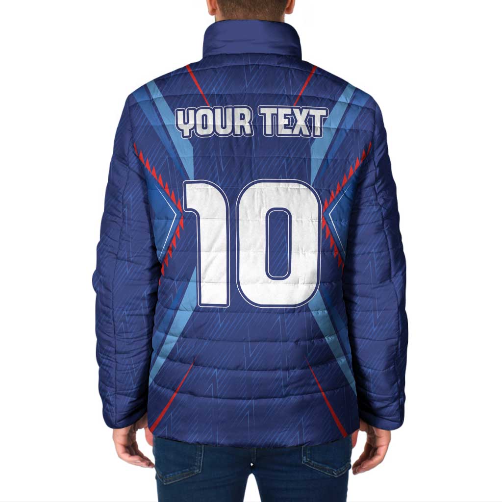 Custom Haiti National Football Padded Jacket Sporty Style - Wonder Print Shop