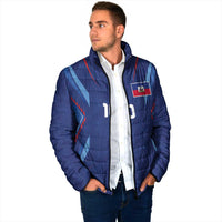 Custom Haiti National Football Padded Jacket Sporty Style - Wonder Print Shop