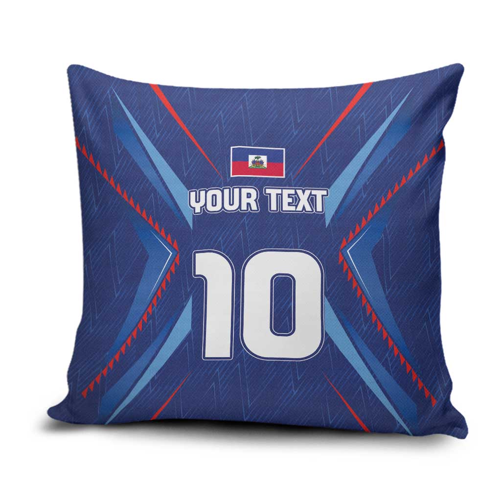 Custom Haiti National Football Pillow Cover Sporty Style - Wonder Print Shop