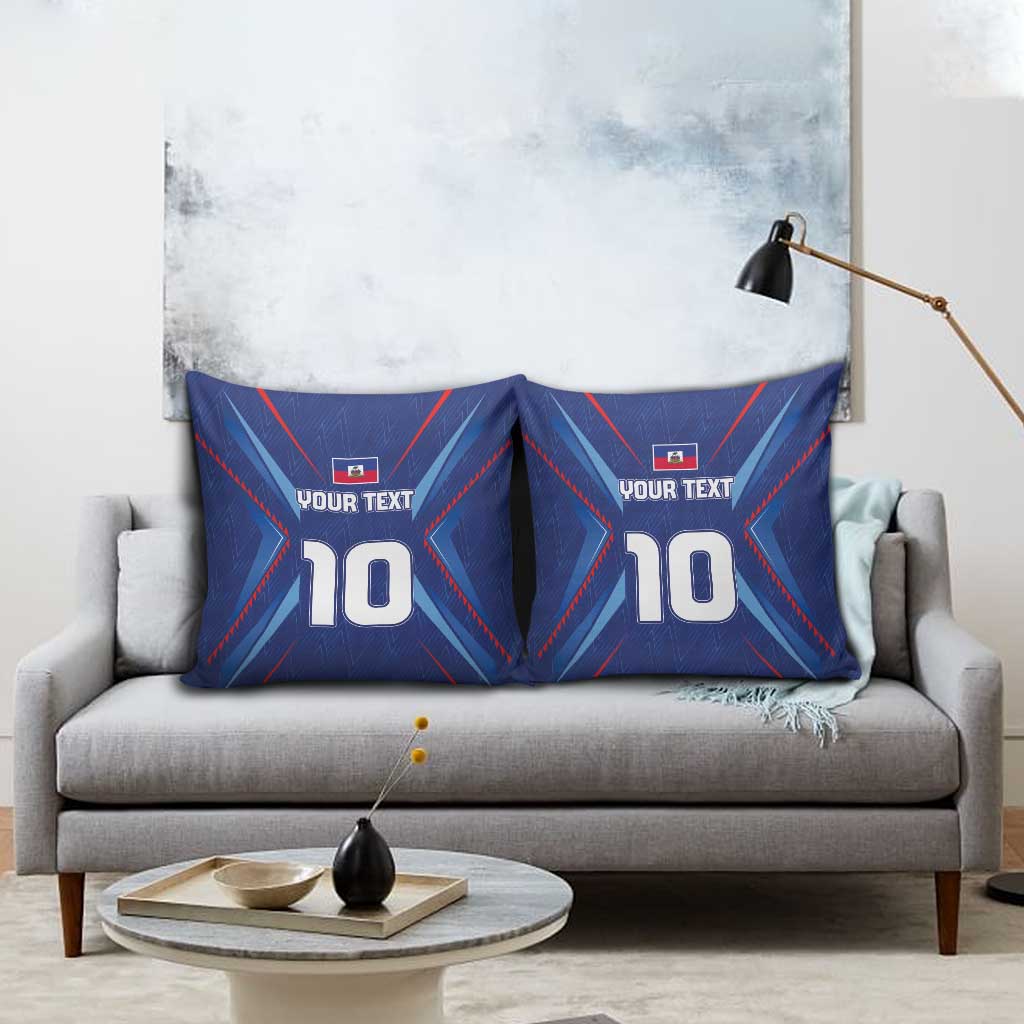 Custom Haiti National Football Pillow Cover Sporty Style - Wonder Print Shop