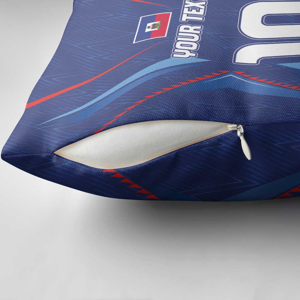 Custom Haiti National Football Pillow Cover Sporty Style - Wonder Print Shop