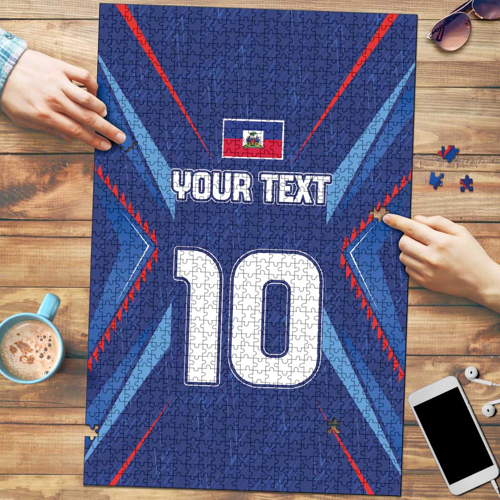 Custom Haiti National Football Puzzle Sporty Style - Wonder Print Shop