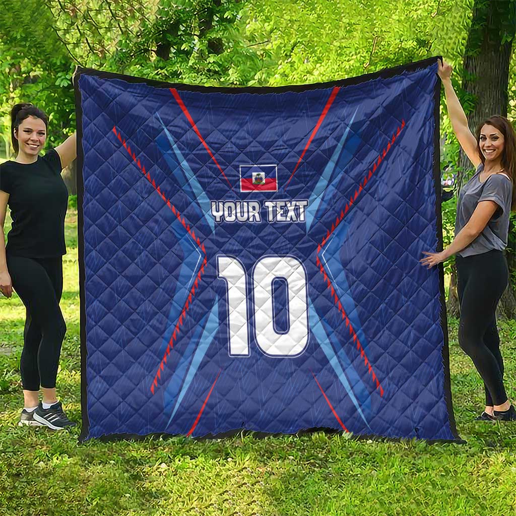 Custom Haiti National Football Quilt Sporty Style - Wonder Print Shop