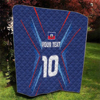 Custom Haiti National Football Quilt Sporty Style - Wonder Print Shop