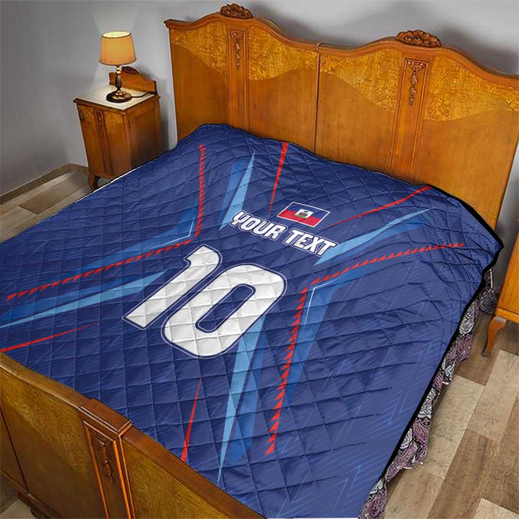 Custom Haiti National Football Quilt Sporty Style - Wonder Print Shop