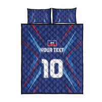 Custom Haiti National Football Quilt Bed Set Sporty Style - Wonder Print Shop