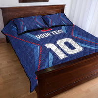 Custom Haiti National Football Quilt Bed Set Sporty Style - Wonder Print Shop