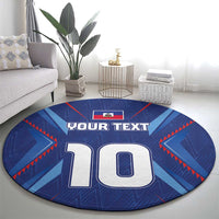 Custom Haiti National Football Round Carpet Sporty Style - Wonder Print Shop