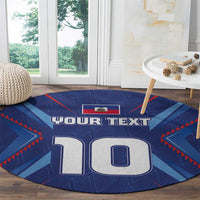 Custom Haiti National Football Round Carpet Sporty Style - Wonder Print Shop