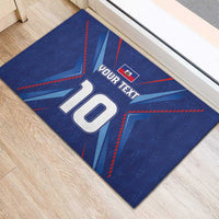 Custom Haiti National Football Rubber Doormat Sporty Style - Wonder Print Shop