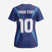 Custom Haiti National Football Scrub Top Sporty Style - Wonder Print Shop