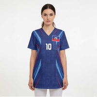 Custom Haiti National Football Scrub Top Sporty Style - Wonder Print Shop