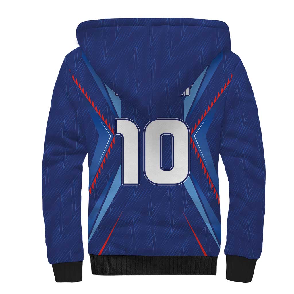 Custom Haiti National Football Sherpa Hoodie Sporty Style - Wonder Print Shop