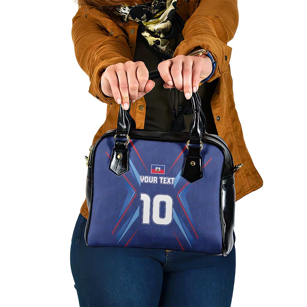 Custom Haiti National Football Shoulder Handbag Sporty Style - Wonder Print Shop