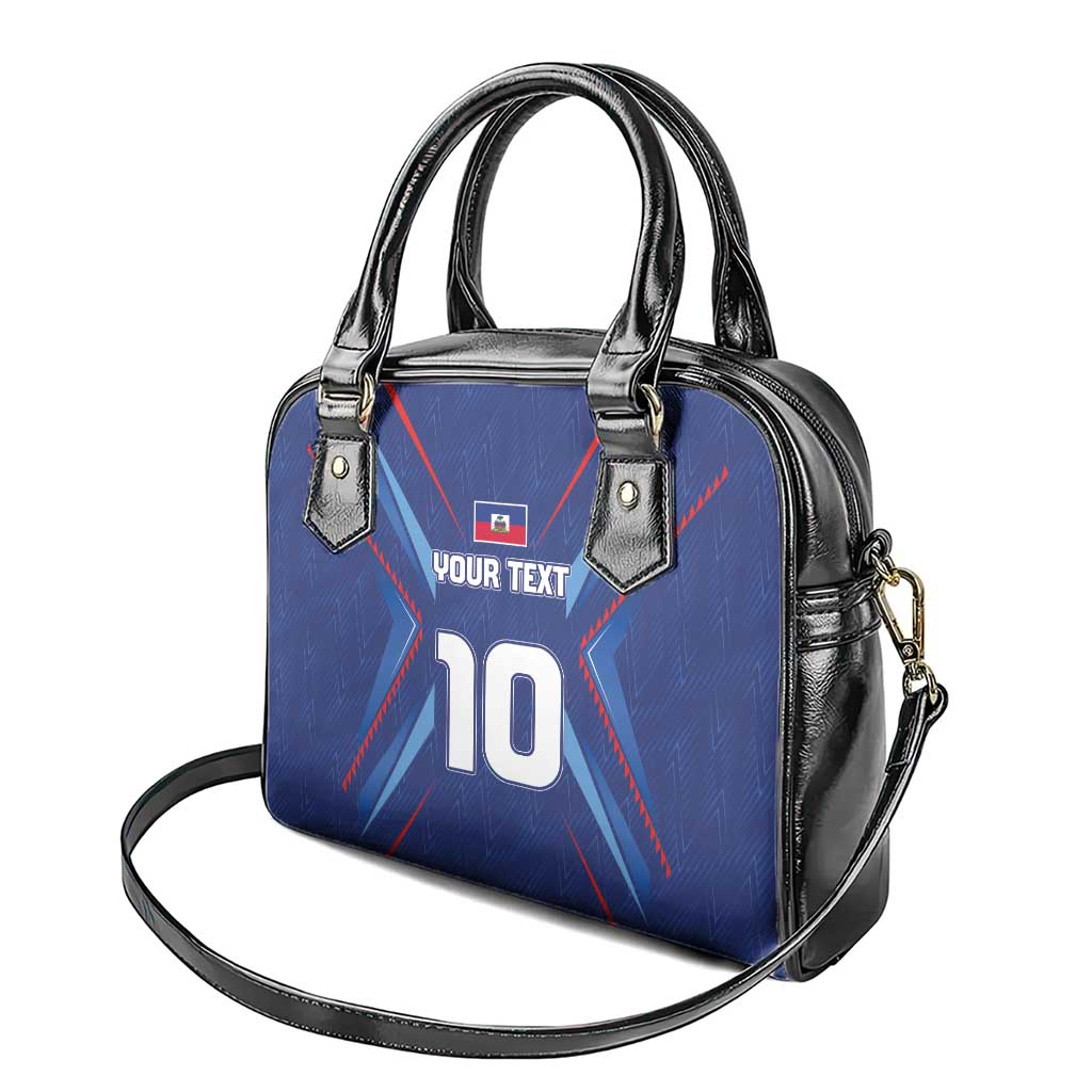 Custom Haiti National Football Shoulder Handbag Sporty Style - Wonder Print Shop