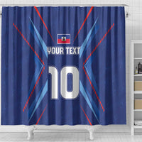 Custom Haiti National Football Shower Curtain Sporty Style - Wonder Print Shop