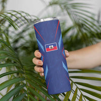 Custom Haiti National Football Skinny Tumbler Sporty Style - Wonder Print Shop