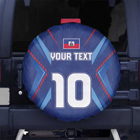 Custom Haiti National Football Spare Tire Cover Sporty Style - Wonder Print Shop