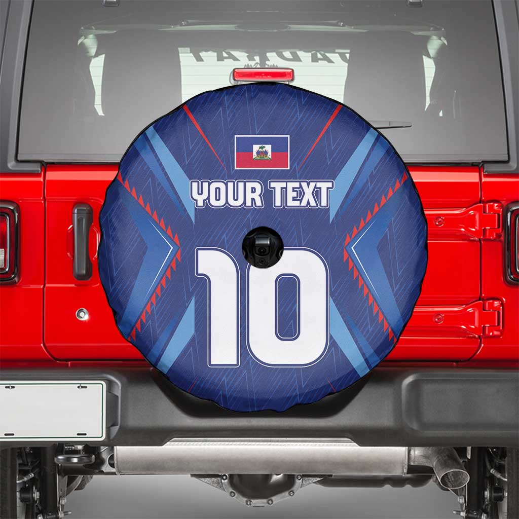 Custom Haiti National Football Spare Tire Cover Sporty Style - Wonder Print Shop