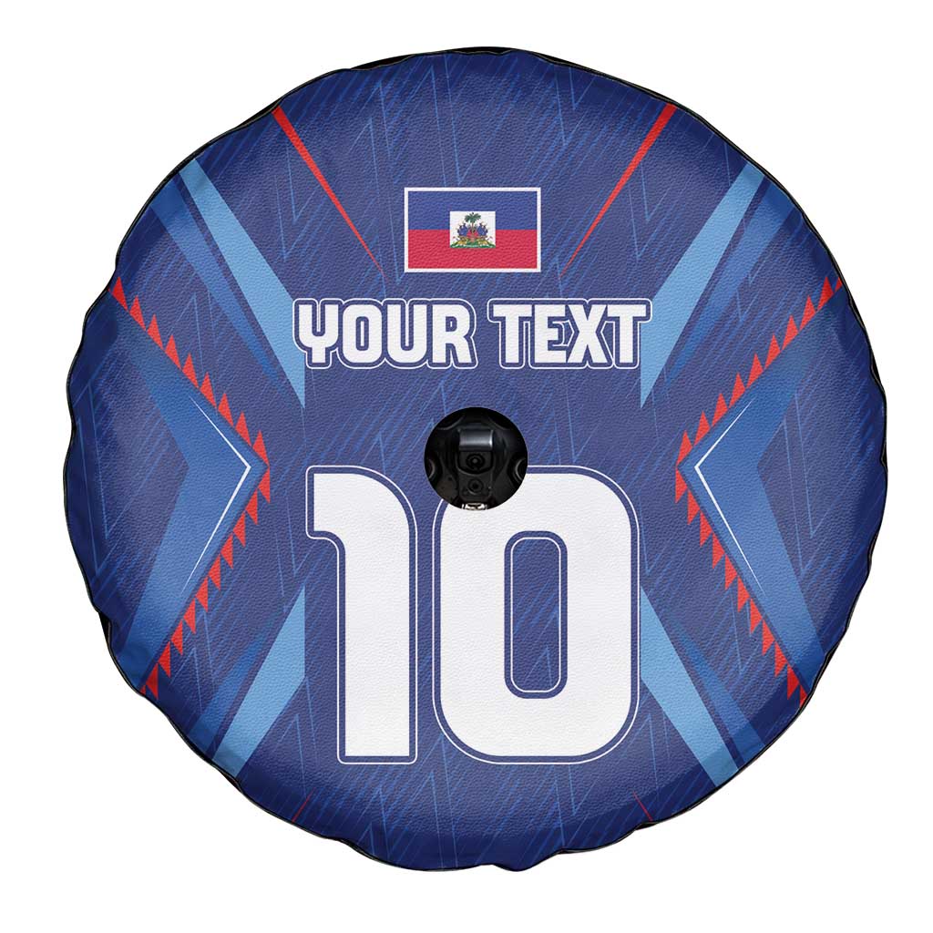 Custom Haiti National Football Spare Tire Cover Sporty Style - Wonder Print Shop