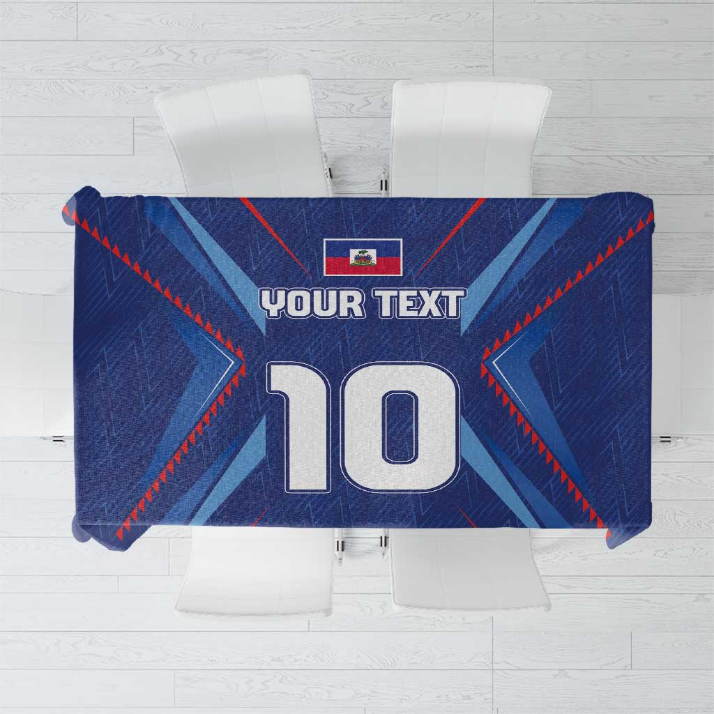 Custom Haiti National Football Tablecloth Sporty Style - Wonder Print Shop
