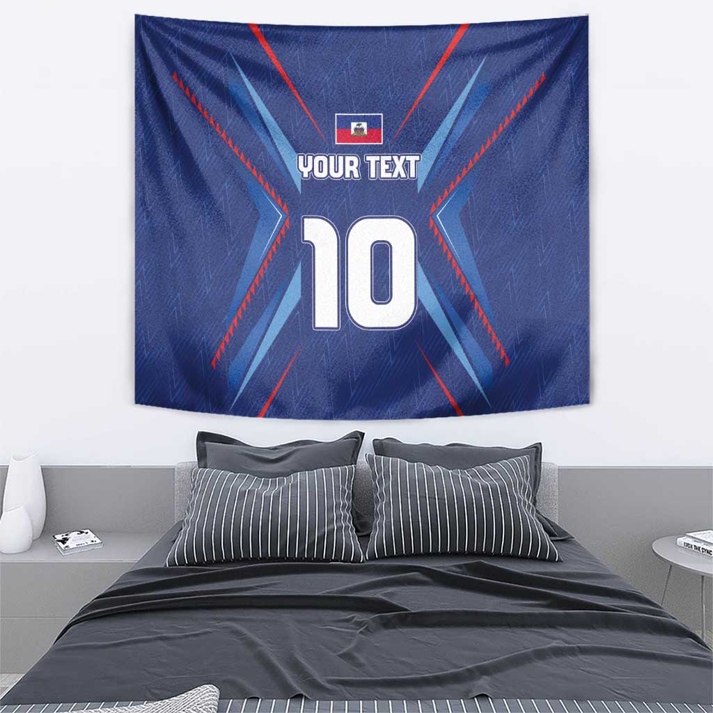 Custom Haiti National Football Tapestry Sporty Style - Wonder Print Shop