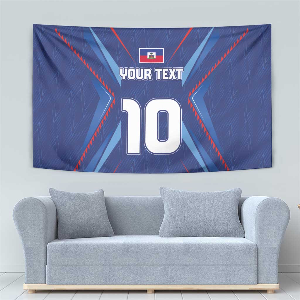Custom Haiti National Football Tapestry Sporty Style - Wonder Print Shop