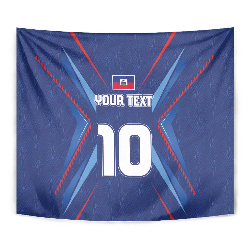 Custom Haiti National Football Tapestry Sporty Style - Wonder Print Shop
